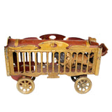 Antique Tin Circus Wagon Lion Cage With Wind-Up Roaring Lion