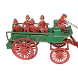 Kenton Hubley Dent Antique Cast Iron Three Horse Fire Patrol Wagon with Firemen