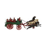 Kenton Hubley Dent Antique Cast Iron Three Horse Fire Patrol Wagon with Firemen