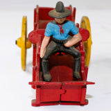 Vintage Cast Iron Two Horse Wagon & Cowboy