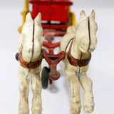 Vintage Cast Iron Two Horse Wagon & Cowboy