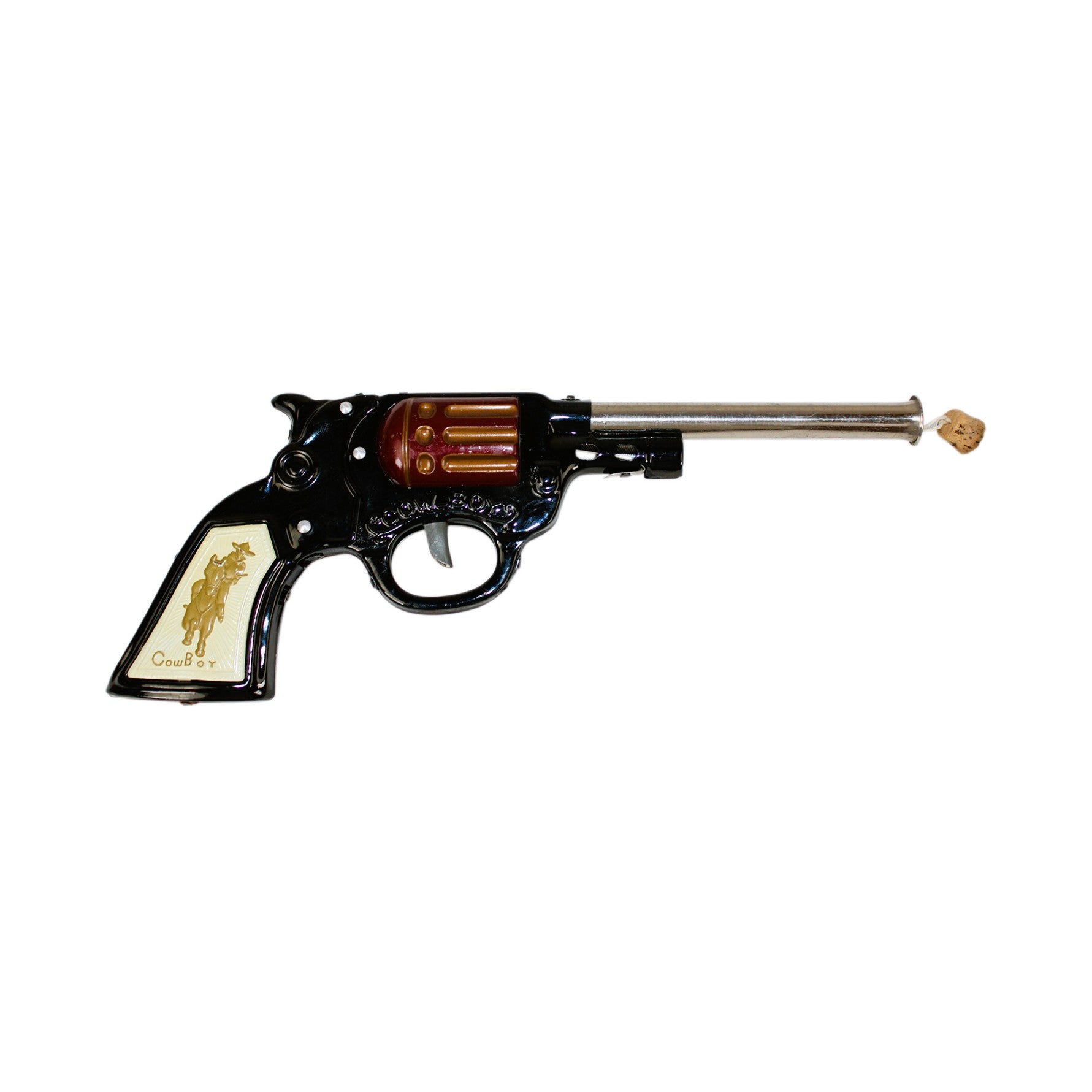 1960's Japanese Tin Litho Cowboy Cork Pop Gun | Vintage Toy Guns