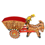 1930’s Louis Marx Wind-Up Tin Litho- Donkey Cart with Driver & Box