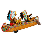 Rare Tin Lithograph Tom Tom Indian Friction Drive Canoe Boat