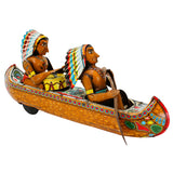 Rare Tin Lithograph Tom Tom Indian Friction Drive Canoe Boat