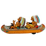 Rare Tin Lithograph Tom Tom Indian Friction Drive Canoe Boat
