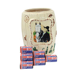 1950 Hopalong Cassidy Cookie Jar (No Lid) Filled with Over 35 Boxes of Kilgore Bank Caps