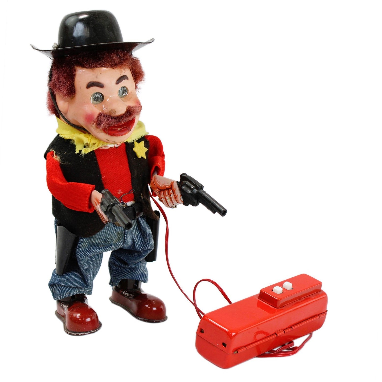 Early 1960's Cragstan's Two Gun Sheriff Remote Control Toy With Box (N