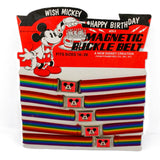 1978 Mint Mickey Mouse Magnetic Buckle Belt Store Display With 5 Belts