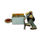 1930’s Marx Mechanical Tin Litho Wind-Up Popeye Express Baggage Carrier With Moving Parrot