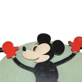 Rare Vintage French Art Deco Mickey Mouse Wood and Metal Wall Hanging