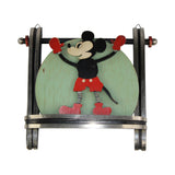 Rare Vintage French Art Deco Mickey Mouse Wood and Metal Wall Hanging