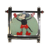 Rare Vintage French Art Deco Mickey Mouse Wood and Metal Wall Hanging