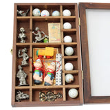 A Vintage Glass & Wood Cased Set Of Popeye Collectibles