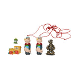 A Vintage Glass & Wood Cased Set Of Popeye Collectibles