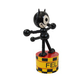 1960's Felix The Cat Collapsable Push Button Wooden Puppet