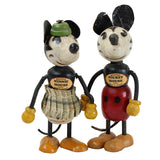 1930's Fun-E-Flex Wooden Mickey & Minnie Mouse Figures
