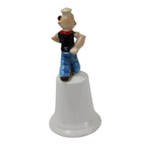3 - Popeye Porcelain Items - Dinner Bell, Hinged Spinach Container & Rotating Music Box