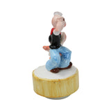 3 - Popeye Porcelain Items - Dinner Bell, Hinged Spinach Container & Rotating Music Box