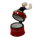 3 - Popeye Porcelain Items - Dinner Bell, Hinged Spinach Container & Rotating Music Box