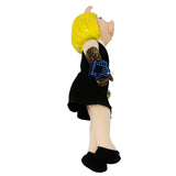 Kermit Collection Miss Piggy With Leopard Gloves & Black Dress