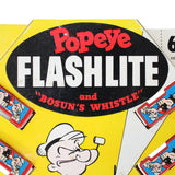 Early 1960's Bantamlite Inc. Store Display Card with 12 Popeye Flashlites & Bosun's Whistles