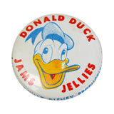 Donald Duck Chocolate Syrup Can, Disney Character Germany Can Bank & Rare Donald Duck Jellies Button