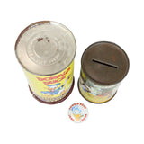 Donald Duck Chocolate Syrup Can, Disney Character Germany Can Bank & Rare Donald Duck Jellies Button