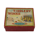 Early 1900's Parker Bros Boxed Game of Tiddledy Winks with Wood Bowling Pins & Instructions