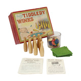 Early 1900's Parker Bros Boxed Game of Tiddledy Winks with Wood Bowling Pins & Instructions
