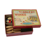 Early 1900's Parker Bros Boxed Game of Tiddledy Winks with Wood Bowling Pins & Instructions