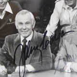 Johnny Carson And Ed McMahon Signed B&W 8 x 10 Television Studio Set Picture