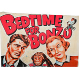 Original Bedtime For Bonzo Cloth Movie Poster Starring Ronald Reagan & Diana Lynn