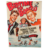 Original Bedtime For Bonzo Cloth Movie Poster Starring Ronald Reagan & Diana Lynn