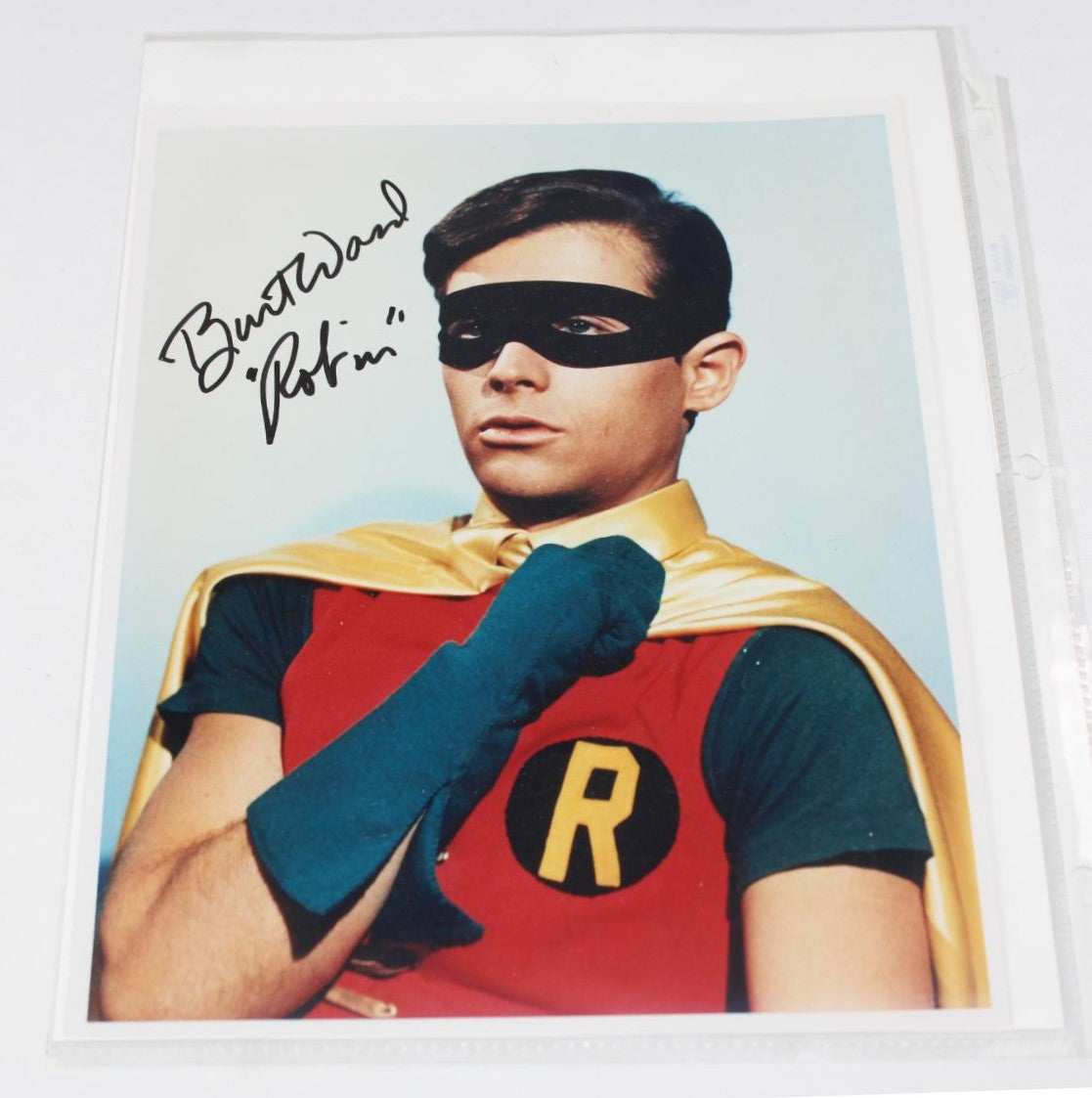 Authenticated Autographed Colored 8 X 10 Picture Of Burt Ward Robin authenticated-autographed-colored-8-x-10-picture-of-burt-ward-robin