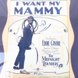 Eddie Cantor “I Want My Mammy” Framed 20" x 14" Music Sheet (1922) and Autograph