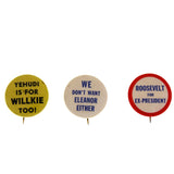 Lot of 3- 1940 Wendell Wilkie Presidential Slogan Buttons (Campaigned Against FDR)
