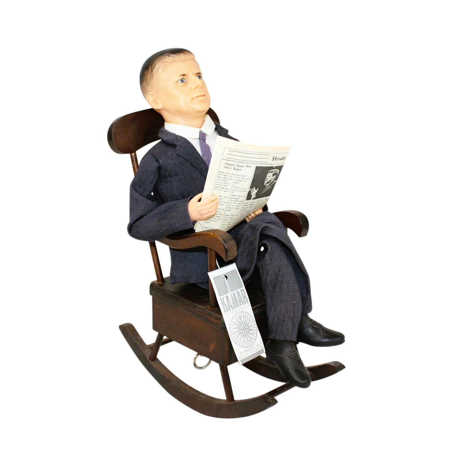 1963 John F. Kennedy Musical Rocking Chair by Kamar with Box