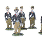 6 - 2-1/2" Tall Vintage Lead Figures Of Charlie Chaplin "The Tramp"