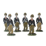 6 - 2-1/2" Tall Vintage Lead Figures Of Charlie Chaplin "The Tramp"