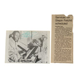 Autographed Stepin Fetchit Post Card With Original Associated Press Clipping Of His Funeral Notice