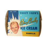 1953 Valley Farm's Bing Crosby Vanilla Ice Cream Pint Container