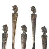 5- 1939 Charlie McCarthy Silver Plated Spoons