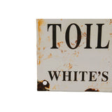 1940’s Porcelain On Metal Segregation Sign - Toilets gWhite’s Only