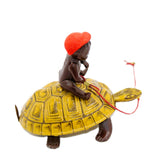 Lehmann Tin Litho Wind-Up Susi Turtle With Black Naked Child Rider