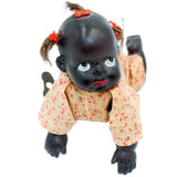 Antique Wind-Up Celluloid Crawling Black Baby Doll