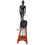 Early 1930’s  Rare Hand Crank Dancing Wooden African Native on Cast Iron Platform