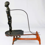 Early 1930’s  Rare Hand Crank Dancing Wooden African Native on Cast Iron Platform