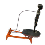 Early 1930’s  Rare Hand Crank Dancing Wooden African Native on Cast Iron Platform