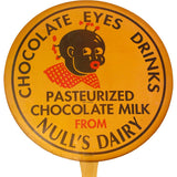 Pre-1950's Chocolate Eyes Drink by Null's Dairy Cardboard Handheld Fan